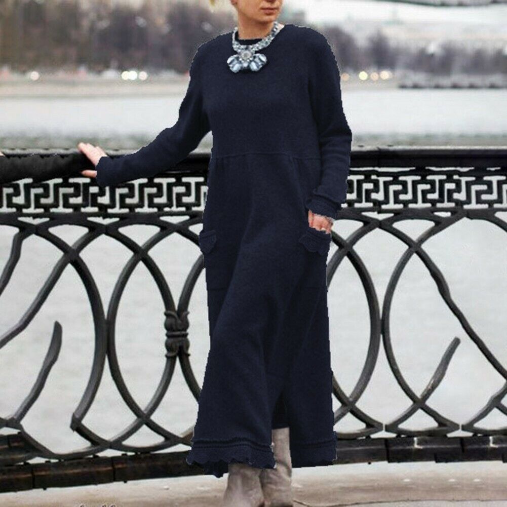 【S-5XL】Νέα πλεκτά φορέματα,Χαλαρή εφαρμογή για να κρύβει το λίπος