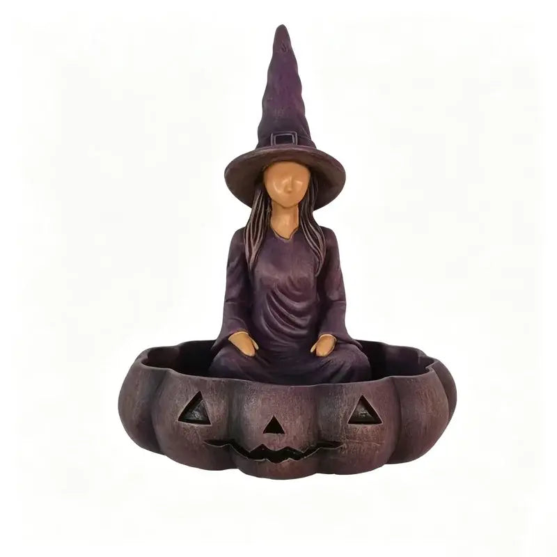 Tăviță decorativă Vrăjitoare & Dovleac – Suport multifuncțional / Scrumieră pentru casă și birou! 🎃🧙‍♀️