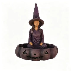 Tăviță decorativă Vrăjitoare & Dovleac – Suport multifuncțional / Scrumieră pentru casă și birou! 🎃🧙‍♀️