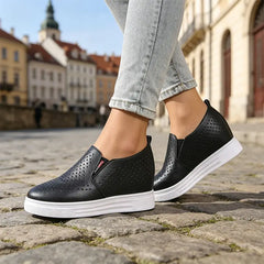 Pantofi Casual Slip-On cu Perforații: Înălțime Invizibilă și Confort Modern, Mărimi 35-41