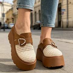 Saboți de Vară cu Platformă Înaltă: Design Împletit și Respirabil, Stil Retro-Modern, Mărimi 35-40