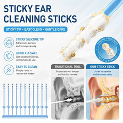 👂【Set de 4 cutii/96 bucăți】Bețișoare de urechi cu vârf din silicon — curățare profundă a urechilor, sigure și delicate, potrivite pentru întreaga familie