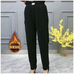 🎁👖Pantaloni casual, largi, cu căptușeală groasă din fleece, pentru mărimi mari, potriviți pentru toate tipurile de siluetă