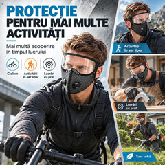🔥 【OFERTĂ LIMITATĂ: 1+1 GRATIS】 Mască Multifuncțională de Protecție pentru Sport și Lucru 🚴 | Vizieră HD Detașabilă · Ideală pentru Ciclism, Tuns Iarbă & Lucrări cu Praf · 4 Culori