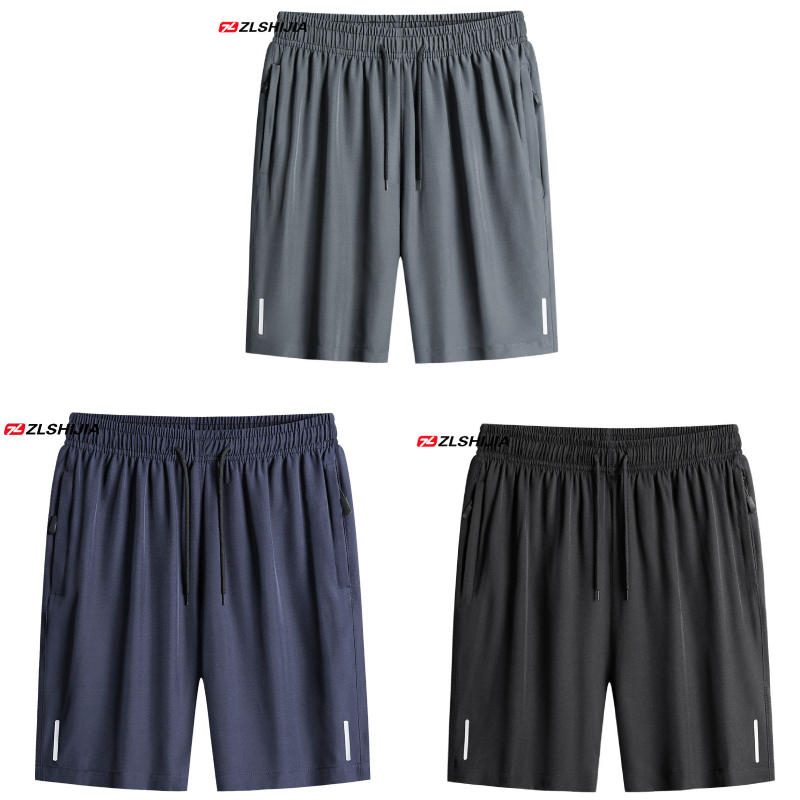 🔥【Set 3 piese】👖😎Pantaloni scurți din material ice silk, confortabili și cu uscare rapidă【M-8XL】