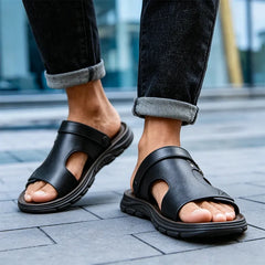 🩴 Sandale și Papuci 2-în-1 din Piele Naturală – Talpă Moale Anti-Alunecare și Confort Suprem de Vară! ☀️🌊[ dacă aveți picioare late, cumpărați două mărimi mai mari.]