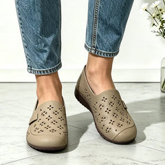 【piele naturală premium îmbunătățită】pantofi casual noi, confortabili, cu design perforat respirabil