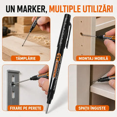 🖊️【Set de 10 Bucăți】Markere cu Vârf Lung pentru Găuri Adânci, Reîncărcabile și Reutilizabile