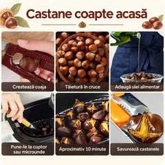 🌰 Bucură-te de Castane Coapte Fără Efort! Cleste Multifuncțional de Crestat și Decojit Castane (Generația 5) ✂️ | Tăietură în Cruce Rapidă · Lamă Zimțată · Locaș Fixator Anti-Alunecare · Sigur & Ușor de Folosit