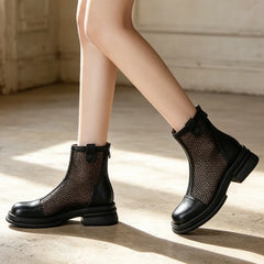 👢【Piele selectată】Botine elegante franțuzești cu plasă respirabilă