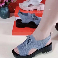 👟【35-40】Sandale sport din țesătură cu muscă cu platformă în stil nou pentru femei