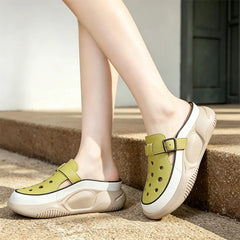 Saboți Casual Damă cu Platformă Moale: Design Decupat Respirabil, Stil Slippers Sport, Amortizare și Ameliorarea Durerilor de Picioare