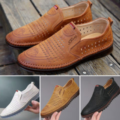 【Piele naturală lucrată manual】Pantofi casual bărbătești la modă, respirabili