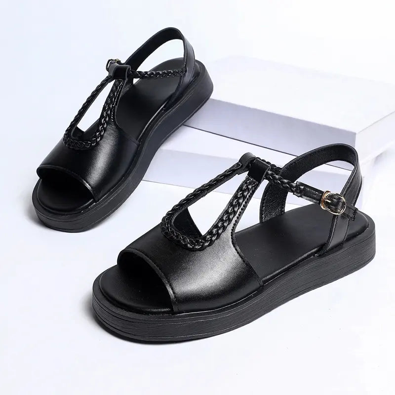 👡Sandale romane la modă, cu design împletit și decupaje respirabile