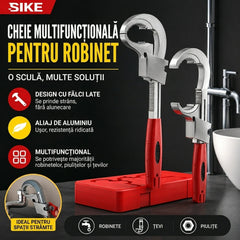 Cheie reglabilă multifuncțională din aliaj de aluminiu pentru baie, cheie pentru furtunul robinetului și cheie pentru chiuvetă.