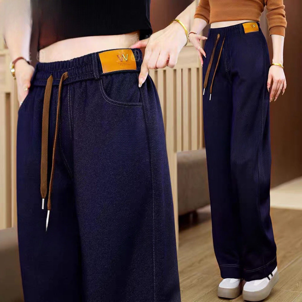 🔥【Bestseller în magazin】👖 Blugi casual cu talie înaltă și căptușeală fleece