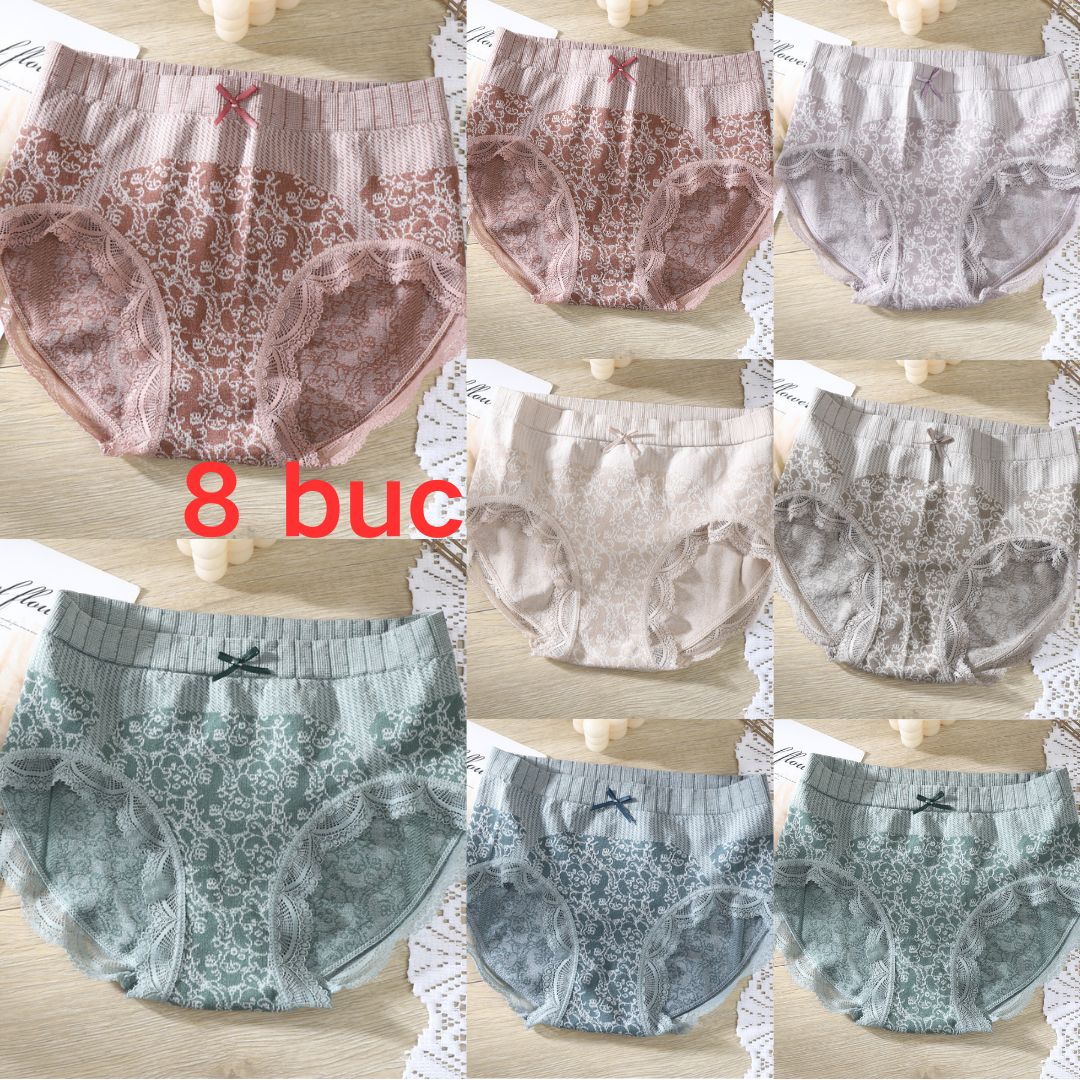 🔥【8 buc】🔥Slip de damă cu talie înaltă, antibacteriană, absorbantă de umiditate——测试22