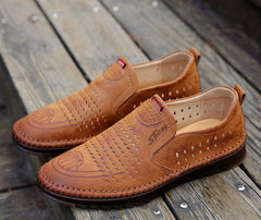 【Piele naturală lucrată manual】Pantofi casual bărbătești la modă, respirabili