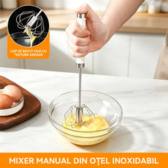 🥚【Cumpără 1 Primești 1 Gratuit】Batător de ouă manual semi-automat din oțel inoxidabil——🎁Cadou: separator pentru albuș și gălbenuș