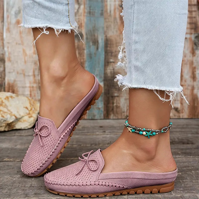 Papuci Mocasini Retro din Piele Moale: Flexibilitate Extremă contra Oboselii, Design Perforat, Mărimi 36-43