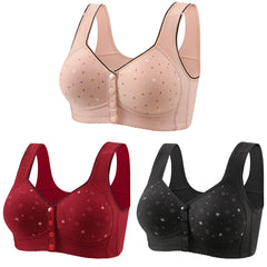 ✨💕【Set de 3 piese】Sutien cu închidere frontală, fără armătură, pentru femei【40–120 kg】