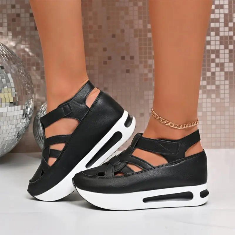 ⚫⚪【Talpă cu pernă de aer ultra confortabilă】 Sandale moderne în stil roman cu talpă groasă