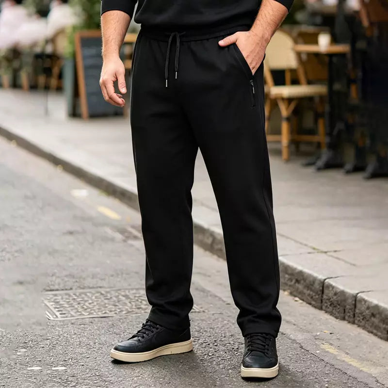 💪【M-6XL】❄️ Pantaloni casual din mătase rece cu elasticitate ridicată – comozi, răcoroși și perfecți pentru mărimi mari