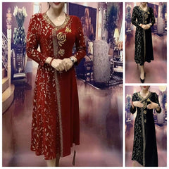 🔥👗【Premiat】Rochie modernă și elegantă, cu decolteu în V și imprimeu