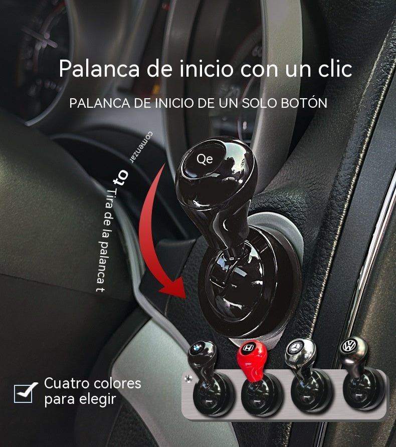 🚗📍Buton decorativ de pornire auto, în formă de sferă metalică, universal pentru toate mașinile, în patru culori.