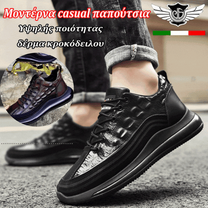 🐊【38-48】Ιταλικά sneakers με στάμπα κροκόδειλου πολυτελείας