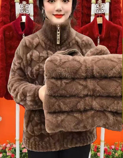 🔥【Κατάλληλο για βάρη 40-100KG】Παλτό από φλις βιζόν για τον χειμώνα