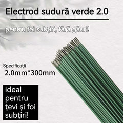 🟢【40 BUC】 Electrod sudură verde 2.0 – perfect pentru tablă subțire, fără perforații!