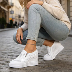 Pantofi Casual Slip-On cu Perforații: Înălțime Invizibilă și Confort Modern, Mărimi 35-41