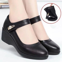 🏆【Vânzări mari】Pantofi casual din piele pentru femei, cu talpă moale și platformă