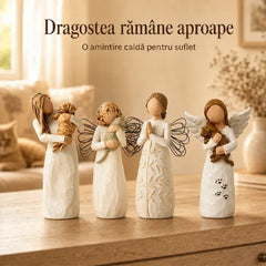 🕊️Figurină decorativă din lemn cu înger păzitor, cu efect calmant