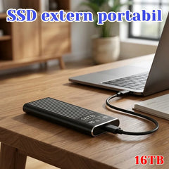 【16/64TB】Mini PSSD Extern de Mare Viteză, Hard Disk Solid Portabil din Aluminiu, Conexiune Tip-C, Design Compact Striped