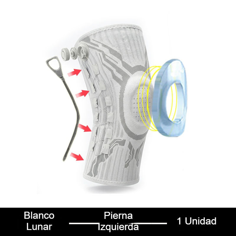 🦵🦵 Genunchiera sport compresivă cu silicon și stabilizatori cu arc pentru absorbția șocurilor, ideală pentru alergare și fitness în aer liber