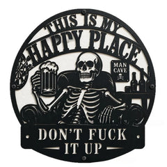 🍻💀Placă Metalică Decorativă de Perete - Stil Industrial/Retro “Man Cave”