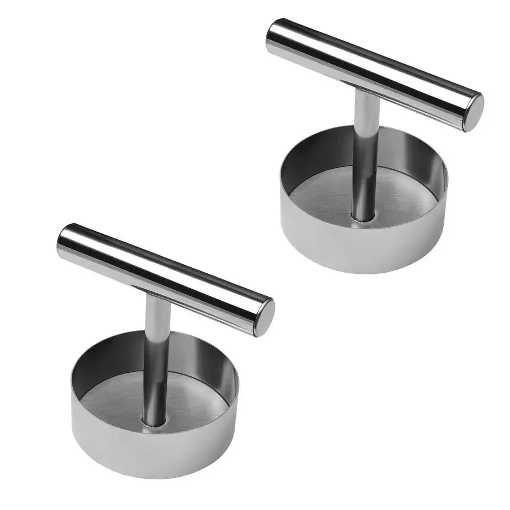 Presă Manuală din Oțel Inoxidabil pentru Burgeri și Chiftele – Forma Inelară pentru DIY Burgeri de Vită, Turte și Onigiri (Ofertă Promoțională 1+1 GRATIS / Pachet cu 2 Bucăți) 🍔🥩🍔