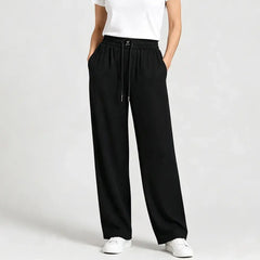 ❤️【S-3XL】👖 Alegerea perfectă pentru vară! Pantaloni lejeri din mătase de gheață, talie înaltă și efect subțiere! ✨🌸