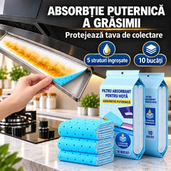 🧽 Spune Adio Curățării Anevoioase a Hotei! Absorbante Universale din Bumbac pentru Ulei (Set 1 Pachete / 10 Bucăți) | Blochează Uleiul Fără Scurgeri · Se Taie Ușor la Dimensiune · Material Căptușit în 5 Straturi · De Unică Folosință