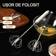 🥚【Cumpără 1 Primești 1 Gratuit】Batător de ouă manual semi-automat din oțel inoxidabil——🎁Cadou: separator pentru albuș și gălbenuș