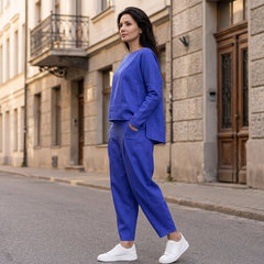 💥【Cumpărați 1 obțineți 1 gratuit】💖Set de pantaloni cu mânecă lungă și gât rotund, set din două piese