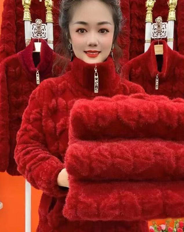 🔥【Κατάλληλο για βάρη 40-100KG】Παλτό από φλις βιζόν για τον χειμώνα