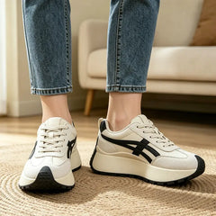 🍷 Pantofi casual moderni cu talpă groasă｜Efect de înălțare și subțiere + confort moale și elastic