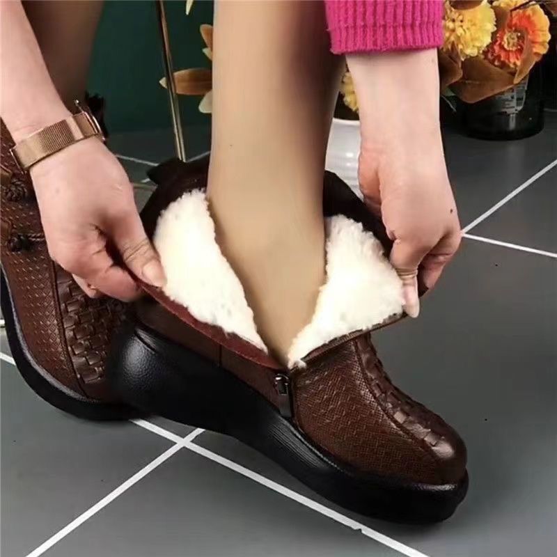💥💥【Vânzări mari】Cizme de iarnă la modă și călduroase din piele naturală