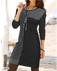 💖【Nouă colecție】Rochie la modă cu design patchwork geometric