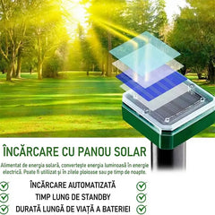🔊【Cumpără 1 Primești 1 Gratuit】Aparat solar ultrasonic pentru alungarea cârtițelor, șerpilor și păsărilor
