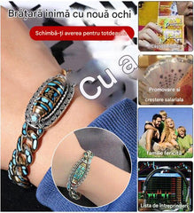 Βραχιόλι από ασήμι 925, ρετρό, με έξι ψηφία, τυρκουάζ, με χάντρες μεταφοράς Mantra