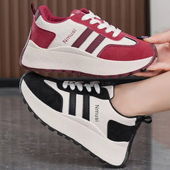 👟 Pantofi casual moderni cu talpă groasă și design în culori contrastante｜efect de înălțare și subțiere + respirabili și confortabili